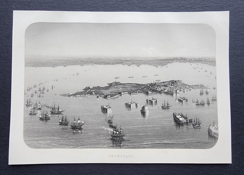 Stampa antica 1857 kronstadt - stampa,