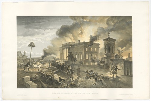 Stampa antica della - , biblioteca