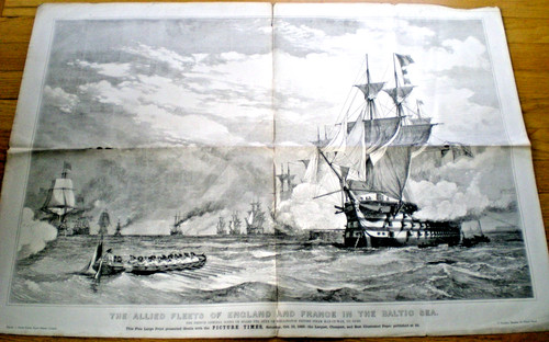 Antica stampa 1855 - guerra, di